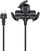 Kable - Goobay Potrójny przedłużacz zewnętrzny, 5 m, czarny - Długość kabla 5 m - miniaturka - grafika 1