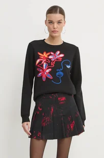 Desigual bluza bawełniana LADY damska kolor czarny z aplikacją 24WWSK16 - Bluzy damskie - miniaturka - grafika 1