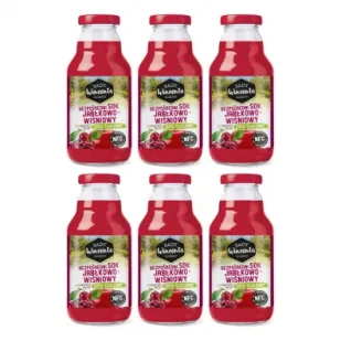Sady Wincenta Sok 100% jabłkowo-wiśniowy naturalnie mętny tłoczony NFC Zestaw 6 x 330 ml - Soki i napoje niegazowane - miniaturka - grafika 1