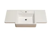 Umywalki - Umywalka wpuszczana w blat, asymetryczna, biała, 104,8 x 50,3 cm - miniaturka - grafika 1