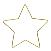 Wyposażenie pokoiku dziecięcego - [000145] Obręcz metalowa baza do łapacza snów gwiazdka 20cm złota - miniaturka - grafika 1