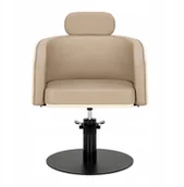 Fotele fryzjerskie - Gabbiano fotel fryzjerski Wratislavia beżowy czarna podstawa - miniaturka - grafika 1
