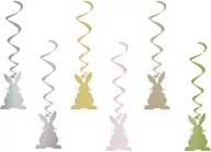 Wielkanoc - Dekoracja wisząca świderki kolorowe wielkanocne zajączki - 6 szt. - miniaturka - grafika 1