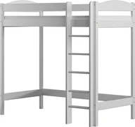 Łóżka dla dzieci i młodzieży - Elior Białe pojedyncze łóżko dla dziecka z antresolą i materacem - Igi 3X 200x90 cm - miniaturka - grafika 1