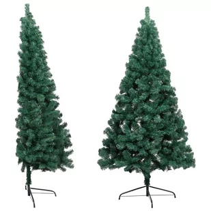 vidaXL vidaXL Sztuczna choinka ze stojakiem, połowa, zielona, 240 cm, PVC - Choinki - miniaturka - grafika 1