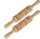 Masażery - relaxdays 2 x wałek do masażu wykonany z drewna - miniaturka - grafika 1