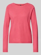 Swetry damskie - Sweter z dzianiny o kroju regular fit z szerokim wzorem w paski i obniżonymi ramionami model ‘BREE’ - miniaturka - grafika 1