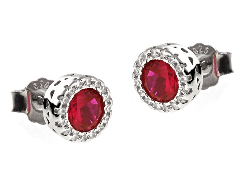 Kolczyki srebrne rodowane okrągłe cyrkonie k1532