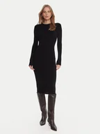 Sukienki - Kontatto Sukienka dzianinowa 3M0829C Czarny Slim Fit - miniaturka - grafika 1