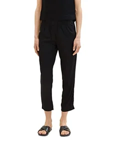 TOM TAILOR Damskie spodnie materiałowe o luźnym kroju, 14482 – Deep Black, 36W / 28L - Spodnie damskie - miniaturka - grafika 1