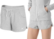 Spodenki damskie - Damskie spodenki dresowe bawełna 4F SKDD300 szary XL - miniaturka - grafika 1