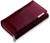 Portfele - Pojemny lakierowany portfel damski duży skórzany pakowny suwak zamek rfid - miniaturka - grafika 1