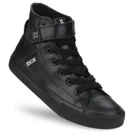 Trampki damskie - Big Star Trampki damskie wysokie całe Czarne miejskie klasyczne ekoskóra 37 - miniaturka - grafika 1