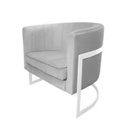 Fotele - Fotel Glamour podstawa biała M - miniaturka - grafika 1