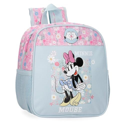 Joumma Disney Minnie Happy Plecak przedszkolny z możliwością dostosowania 23x25x10 cm Poliester 5,75 l, Niebieski, Talla única, Regulowany plecak przedszkolny