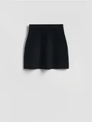 Spódnice - Reserved - Spódnica mini z wiskozą - czarny - miniaturka - grafika 1