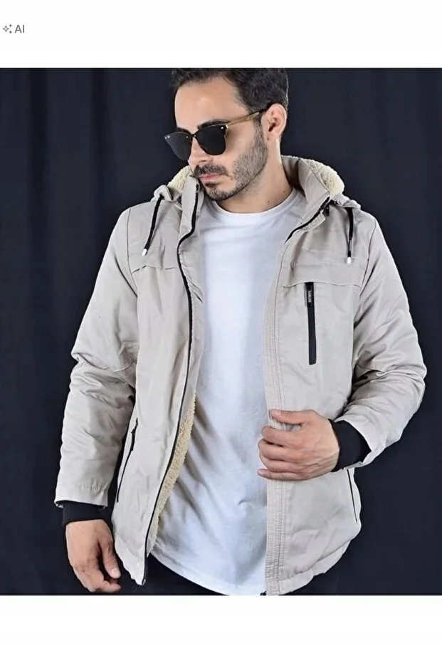 MĘSKA KURTKA PIKOWANA Z KAPTUREM W STYLU CASUAL M 5IA