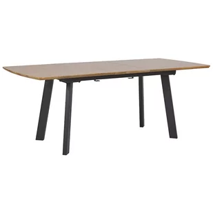 Beliani Rozkładany stół do jadalni 160/200 x 90 cm ciemne drewno z czarnym SAL - Stoły - miniaturka - grafika 1