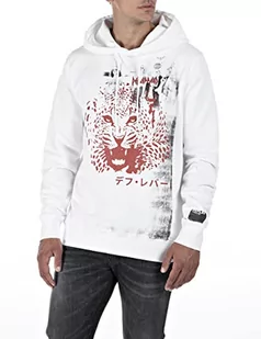 Replay Męska bluza z kapturem, 001 White, S - Bluzy męskie - miniaturka - grafika 1