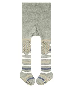 FALKE Unisex Baby Multi Stripe bawełniane rajstopy dziecięce grube ze wzorem kolorowe pluszowe rajstopy w paski z kółeczkami, 1 sztuka, szare (Wool Grey Melange 3824), 62-68 - Rajstopy - miniaturka - grafika 1