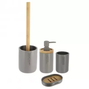 Tendance Komplet łazienkowy Loudis Grey Szary - Akcesoria łazienkowe - miniaturka - grafika 1