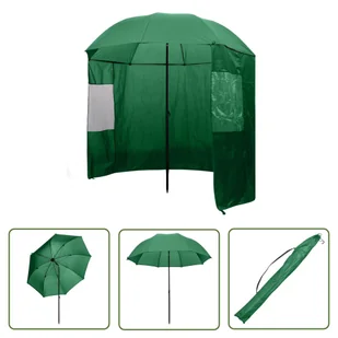 The Living Store Parasol wędkarski / na ryby zielony - 240x210 cm - - Parasole ogrodowe - miniaturka - grafika 1