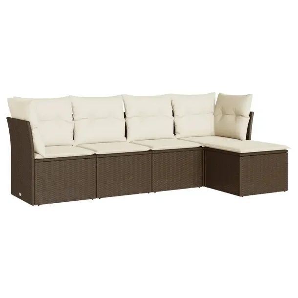 Zestaw mebli ogrodowych brązowy, rattan PE, wymiary 234 x 117 x 69 cm