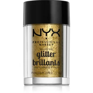NYX PROFESSIONAL MAKEUP Sypki brokat do twarzy i ciała Gold - Rozświetlacze do twarzy i ciała - miniaturka - grafika 1
