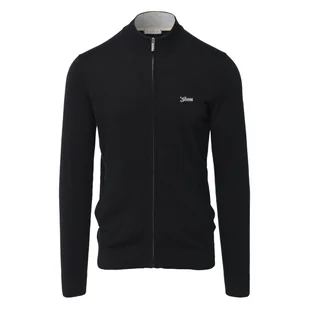 Męski Sweter GUESS BRENNAN LS ZIPPED CARDI BASIC M4RR07Z33R1-JBLK – Czarny - Swetry męskie - miniaturka - grafika 1
