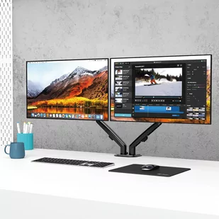 Uchwyt na 2 monitory Maclean, sprężyna gazowa, 13"-27", 7kg, czarny, MC-861N - Sprężyny gazowe - miniaturka - grafika 3