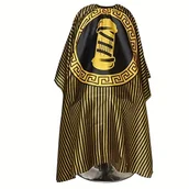 Peleryny fryzjerskie - TEMU Profesjonalny fartuch fryzjerski o jakości salonowej - Żółto-czarny pasek z poliestru z bezpiecznym zapięciem na zatrzask dla fryzjerów i - miniaturka - grafika 1