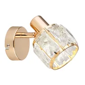 Lampy ścienne - dubai kinkiet różowy złoty klosz kryształowy transparentny - miniaturka - grafika 1