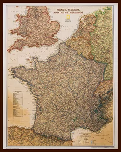 Francja, Belgia, Holandia Executive - mapa ścienna polityczna do wpinania - pinboard, 1:1 953 000, National Geogrphic - Mały naukowiec - miniaturka - grafika 1