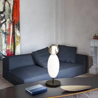 Lampy stojące - Ideallux Ideal Lux lampa stołowa LED Lumiere, szkło opalowe/szare, wysokość 50 cm - miniaturka - grafika 1
