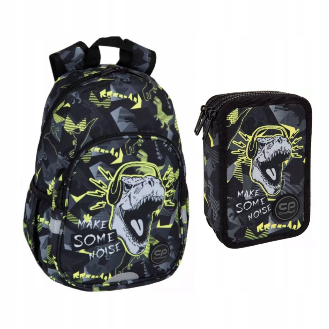Plecak piórnik CoolPack wielokolorowy Dinopark