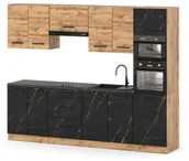 Meble kuchenne - Kuchnia Duża Ze Słupkiem Duża Z Blatem 2.6m Wotan Dąb Wotan San Sebastian - miniaturka - grafika 1