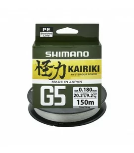Plecionki Shimano Kairiki G5 Steel Gray 150m 0,18 mm - Żyłki wędkarskie - miniaturka - grafika 1