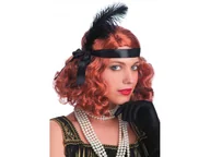 Dodatki do strojów karnawałowych - Peruka Retro z opaską i piórem - 1 szt. - miniaturka - grafika 1