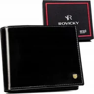 Portfele - Rovicky Duży, Skórzany Portfel Męski Bez Zapięcia - miniaturka - grafika 1