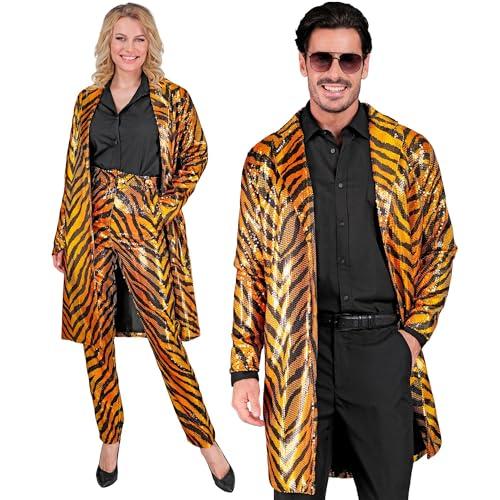 WIDMANN MILANO PARTY FASHION - cekinowy płaszcz, kurtka, kamizelka, strój na imprezę, gorączka disco, karnawał, zwierzęcy nadruk