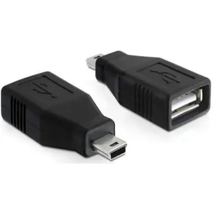 Delock Adapter USB A(F)->USB Mini(M) 65277 - Adaptery i przejściówki - miniaturka - grafika 1