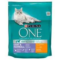 Purina One Coat & Hairball 0,8 kg - Sucha karma dla kotów - miniaturka - grafika 1