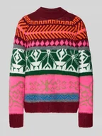 Swetry damskie - Sweter z dzianiny o luźnym kroju z kolorowym wzorem model ‘IRELANDO’ - miniaturka - grafika 1