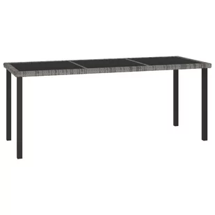 vidaXL Stół ogrodowy, jadalniany, szary, 180x70x73 cm, rattan PE - Stoły ogrodowe - miniaturka - grafika 1