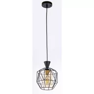 Lampy sufitowe - VEN Geometryczna LAMPA wisząca VEN W-5291/1 BK metalowa OPRAWA druciana ZWIS industrialny czarny miodowy - miniaturka - grafika 1