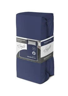 Prześcieradło jersey z gumką soft 220x200 granatowe na materac 25 cm - Prześcieradła - miniaturka - grafika 1