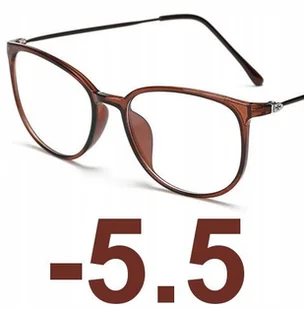 Okulary kujonki korekcyjne minusy brązowe -5.5 - Okulary korekcyjne, oprawki, szkła - miniaturka - grafika 1