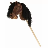 Zabawki na biegunach - ﻿Koń na kiju Hobby Horse brązowy z lejcami 80cm - miniaturka - grafika 1