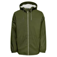Kurtki męskie - Kurtka męska Only & Sons Semil zimowa z kapturem zielona-S - miniaturka - grafika 1