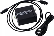 Złącza, przejściówki, adaptery - Adapter AV Pawonik Toslink - RCA Cinch x2 czarny - miniaturka - grafika 1